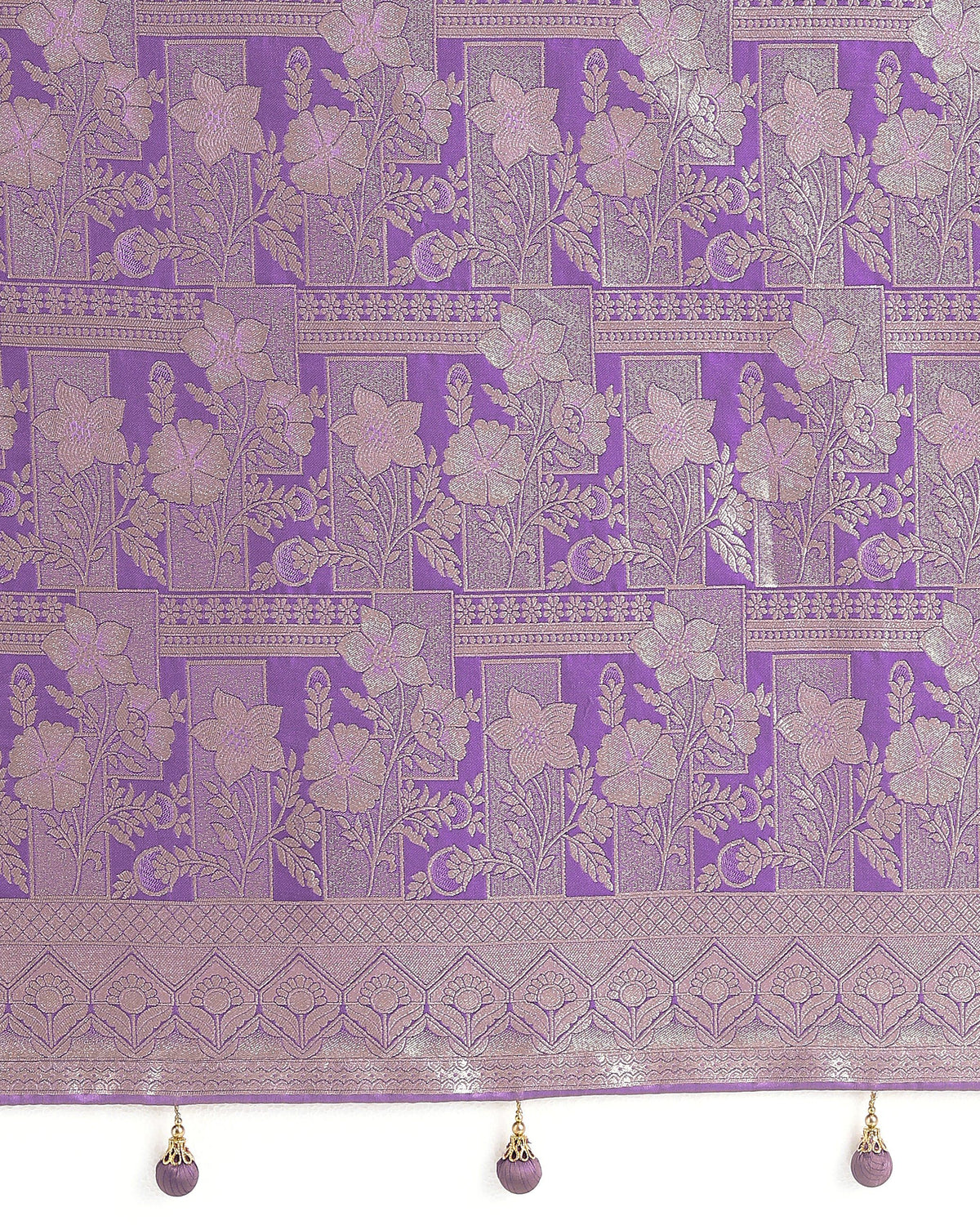 Monjolika Fashion Lavender Color Banarasi Satin Silk Zari Weaving Festival Saree