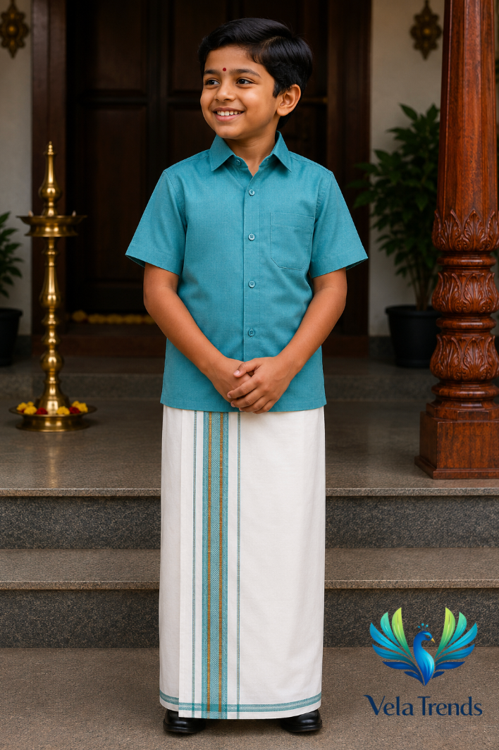 Ottikko Kattikko Set (Kids) Cotton Teal - VDK0001