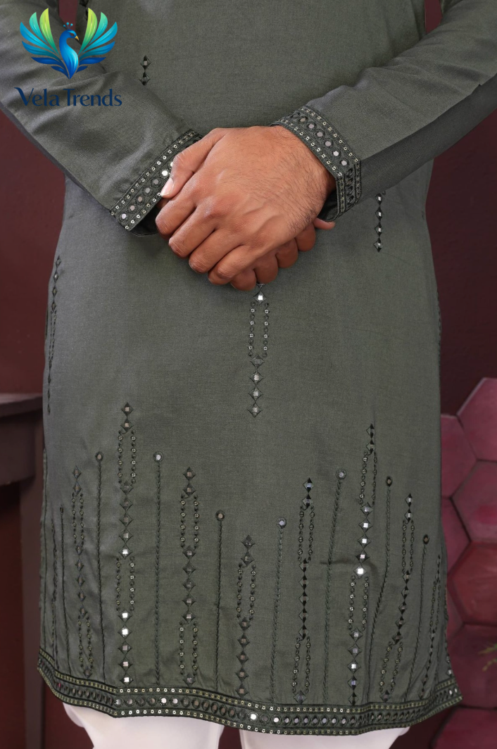 Men’s Premium Rayon Cotton Full Sleeve Kurta Pajama Set - VMK002