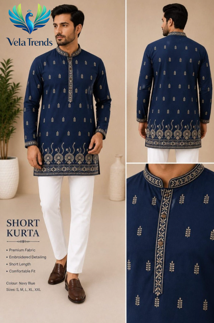 Men’s Premium Embroidered Full Sleeve Kurta Pajama Set - VMK004