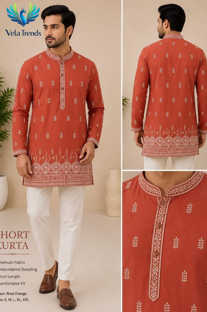Men’s Premium Embroidered Full Sleeve Kurta Pajama Set - VMK005
