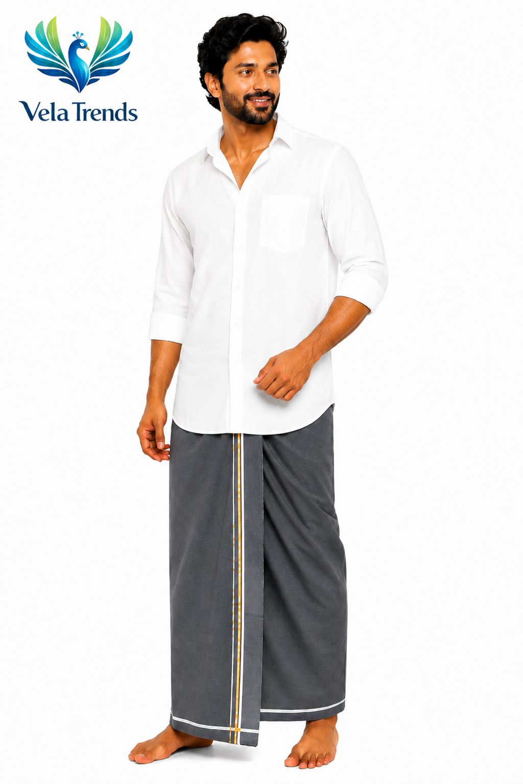 Premium Veshti (Home Wear) - Dark Grey