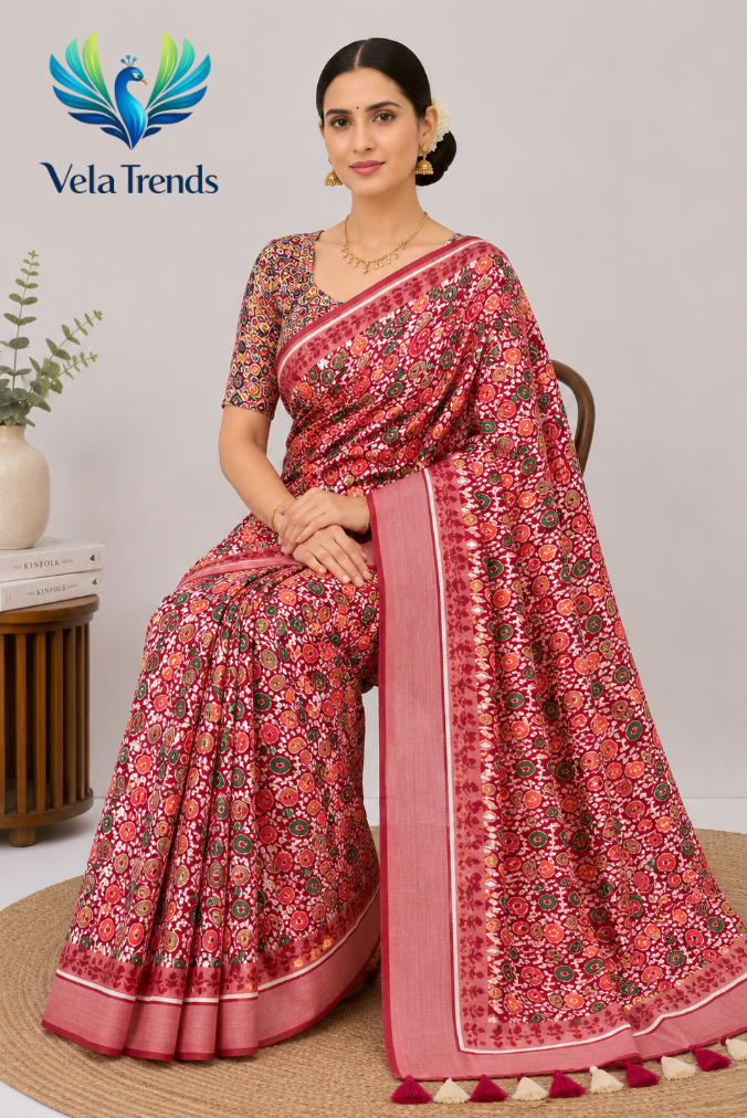 VSB0048 Cotton Saree + Stitched Blouse