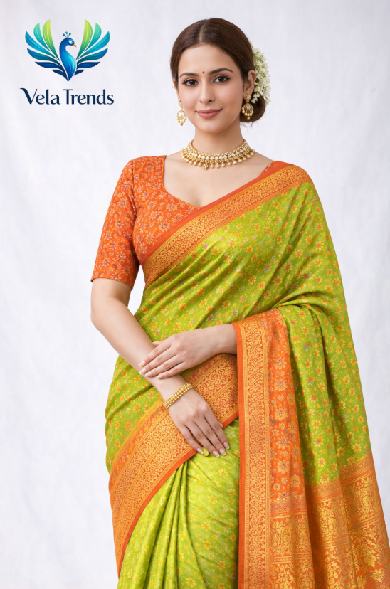 VSB0006 Elampillai Pattu Saree + Stitched Blouse