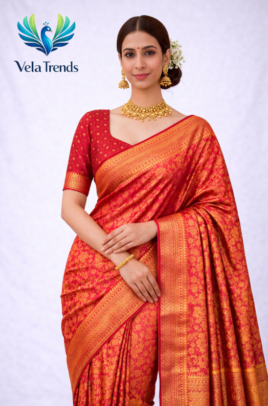 VSB0023 Elampillai Pattu Saree + Stitched Blouse