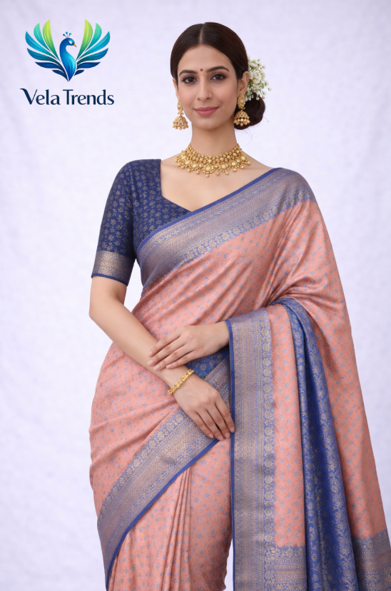 VSB0018 Elampillai Pattu Saree + Stitched Blouse