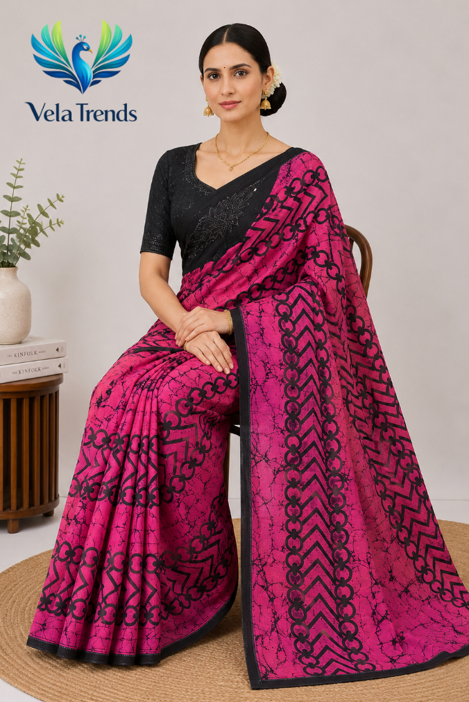 VSB0054 Cotton Saree + Stitched Blouse