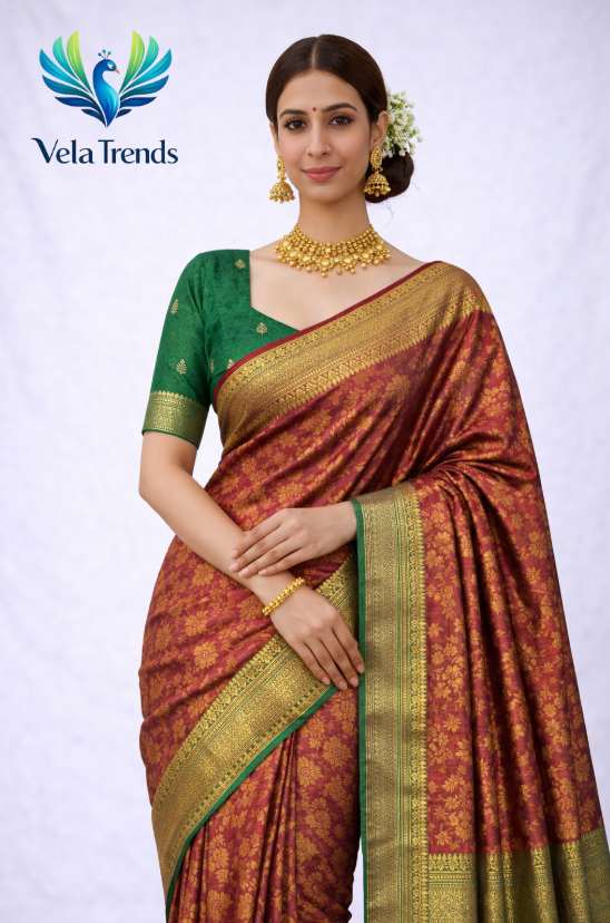 VSB0024 Luxury Soft Silk Saree + Stitched Blouse