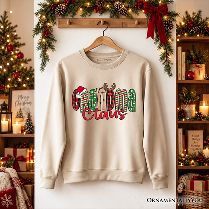 Grandma Claus Retro Christmas Sweatshirt, Matching Family Holiday Sweater