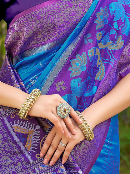 Shree Shyam Fashion Blue Soft Silk Saree