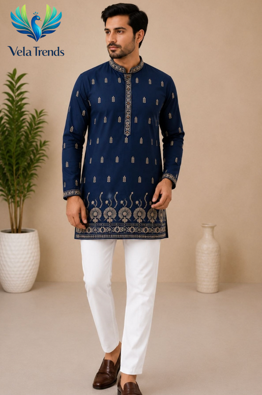 Men’s Premium Embroidered Full Sleeve Kurta Pajama Set - VMK004