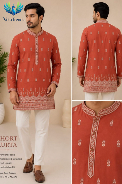 Men’s Premium Embroidered Full Sleeve Kurta Pajama Set - VMK005