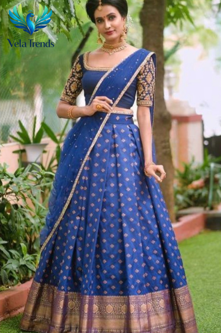Kanjiveram Silk Zari Lehanga With Blouse Along With Banarashi Silk Duppta - VHL009
