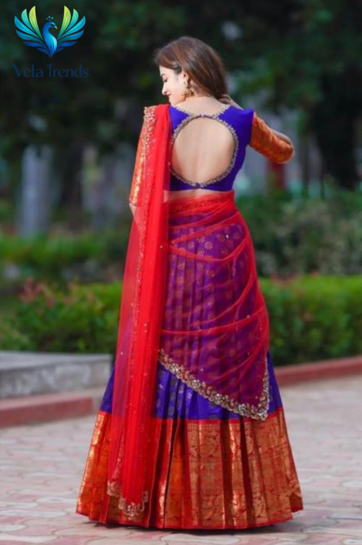 Kanjiveram Silk Zari Lehanga With Blouse Along With Banarashi Silk Duppta - VHL010