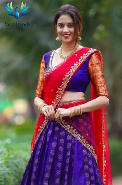 Kanjiveram Silk Zari Lehanga With Blouse Along With Banarashi Silk Duppta - VHL010