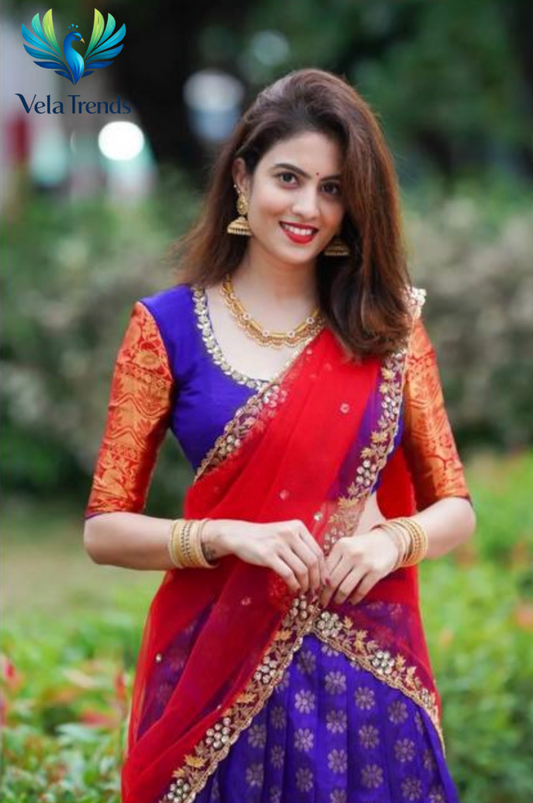 Kanjiveram Silk Zari Lehanga With Blouse Along With Banarashi Silk Duppta - VHL010