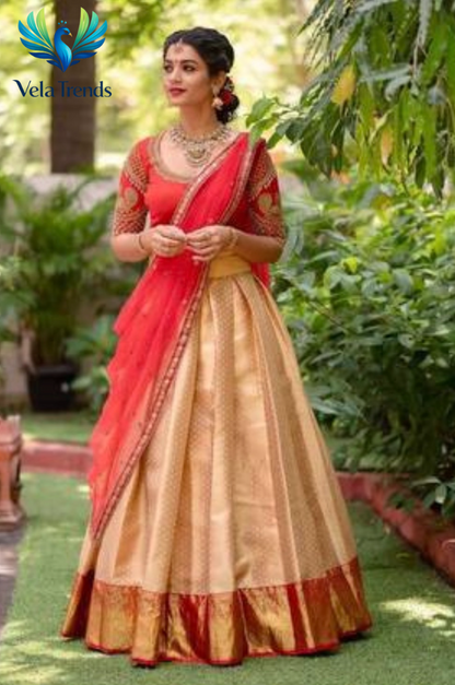 Kanjiveram Silk Zari Lehanga With Blouse Along With Banarashi Silk Duppta - VHL011