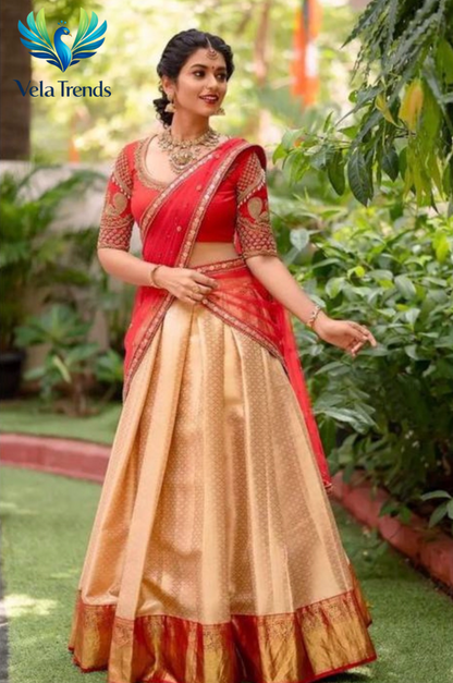 Kanjiveram Silk Zari Lehanga With Blouse Along With Banarashi Silk Duppta - VHL011