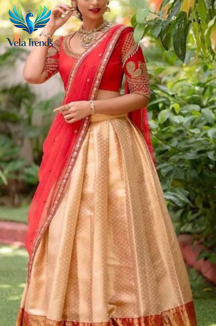 Kanjiveram Silk Zari Lehanga With Blouse Along With Banarashi Silk Duppta - VHL011