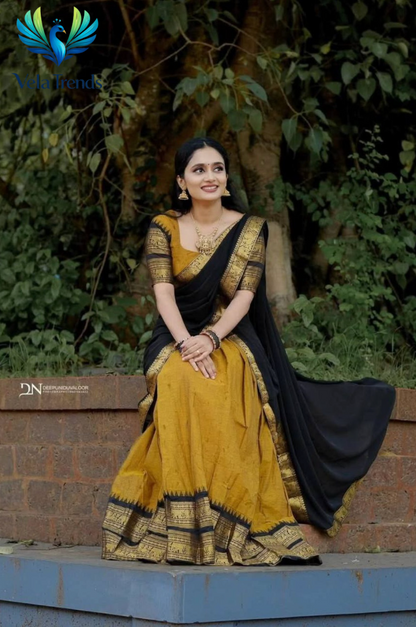 Kanjiveram Silk Zari Lehanga With Blouse Along With Banarashi Silk Duppta - VHL012
