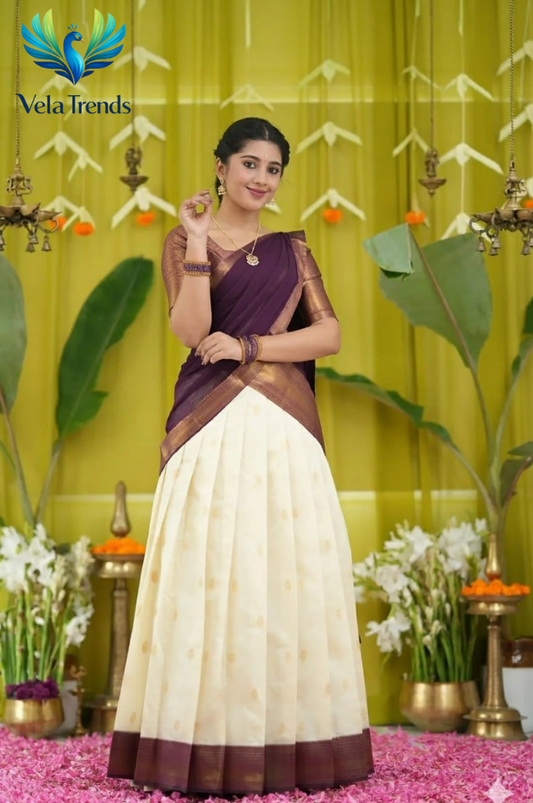 Kanjiveram Silk Zari lehanga with blouse along with banarasi Duppta - VHL006