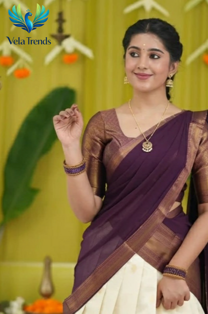 Kanjiveram Silk Zari lehanga with blouse along with banarasi Duppta - VHL006