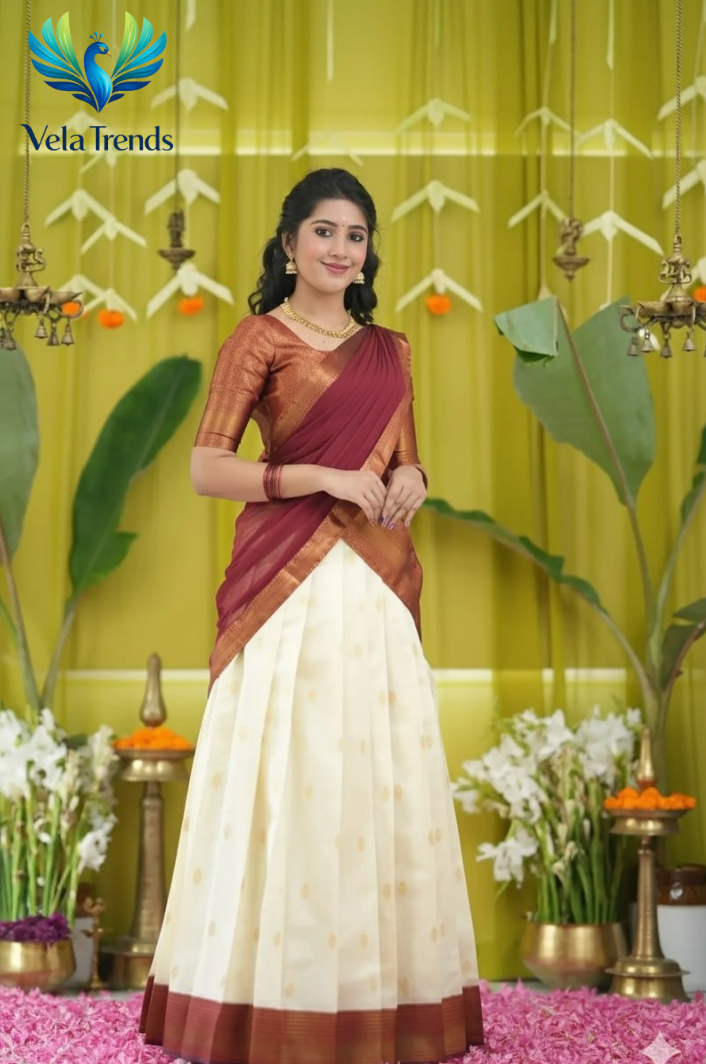 Kanjiveram Silk Zari lehanga with blouse along with banarasi Duppta - VHL007