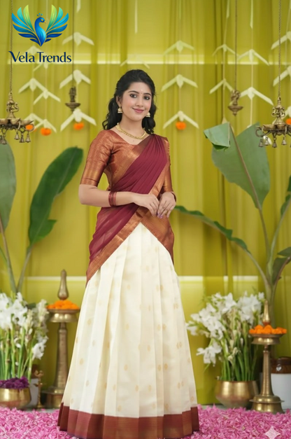 Kanjiveram Silk Zari lehanga with blouse along with banarasi Duppta - VHL007