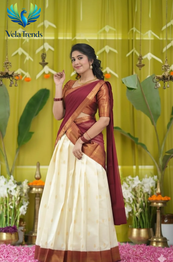 Kanjiveram Silk Zari lehanga with blouse along with banarasi Duppta - VHL007