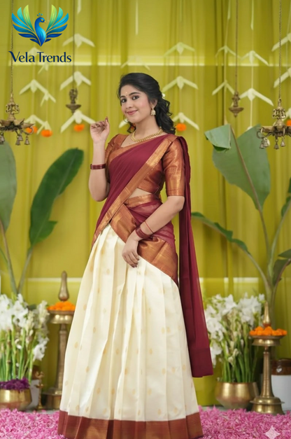 Kanjiveram Silk Zari lehanga with blouse along with banarasi Duppta - VHL007