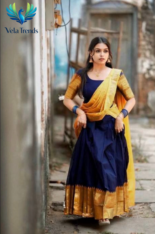 Kanjiveram Silk Zari lehenga with blouse along with banarasi Dupatta - VHL003
