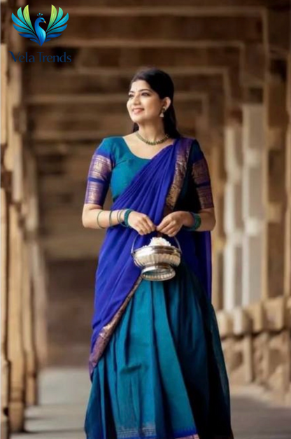 Kanjiveram Silk Zari lehenga with blouse along with banarasi Dupatta - VHL004