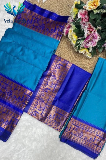 Kanjiveram Silk Zari lehenga with blouse along with banarasi Dupatta - VHL004