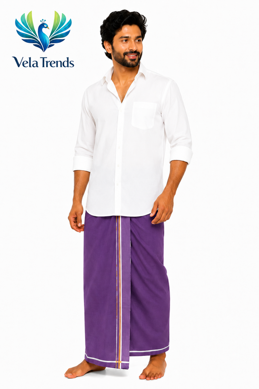 Premium Veshti (Home Wear) - Purple