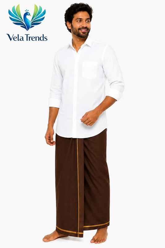 Standard Temple Veshti - Brown