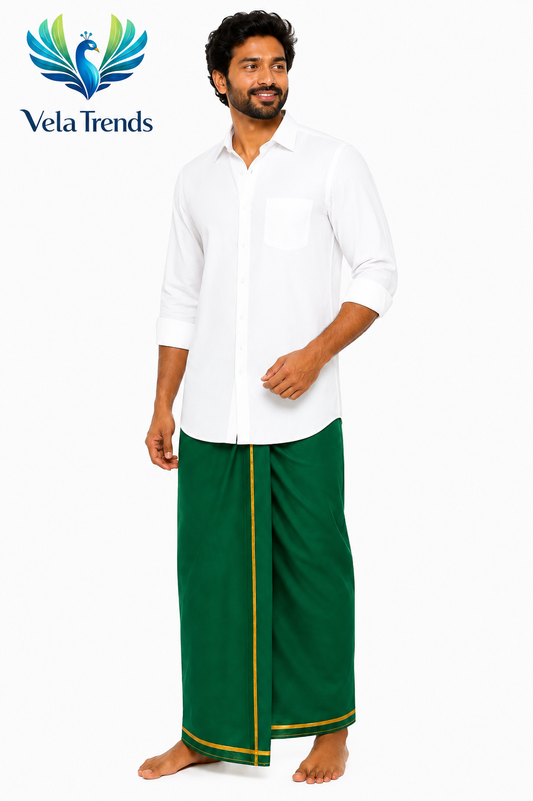 Standard Temple Veshti - Green