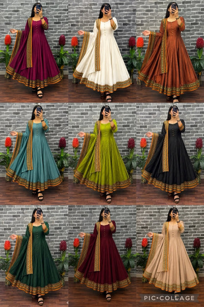 PRESENTING  ANARKALI GOWN DUPATTA - VK0027