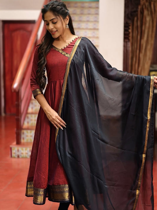 New Launching super Hit Vichitra Fabric beautiful gown With Duppta - VK0024