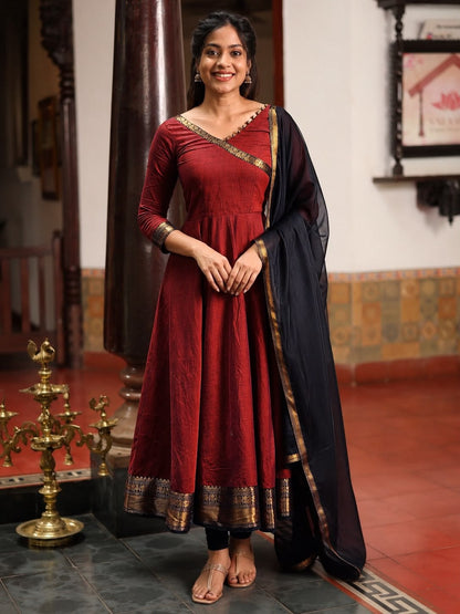 New Launching super Hit Vichitra Fabric beautiful gown With Duppta - VK0024