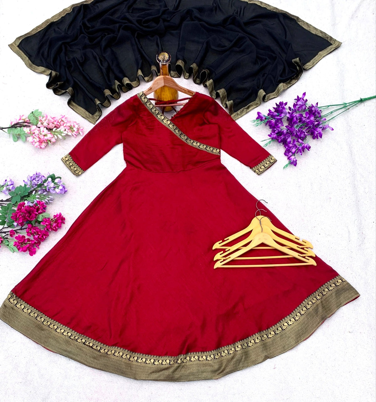 New Launching super Hit Vichitra Fabric beautiful gown With Duppta - VK0024