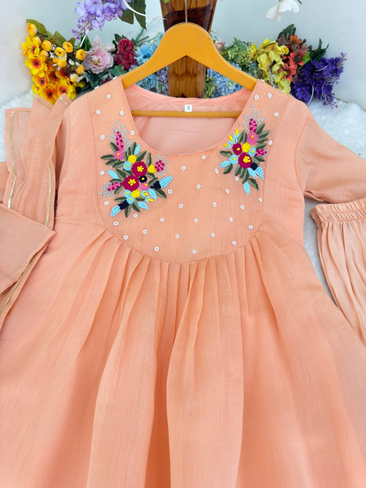 Purely Handmade Embroidery 🧵 Pure Cotton Ancho- VK0028