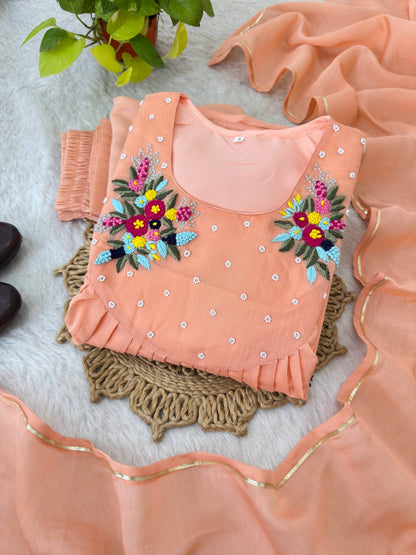 Purely Handmade Embroidery 🧵 Pure Cotton Ancho- VK0028