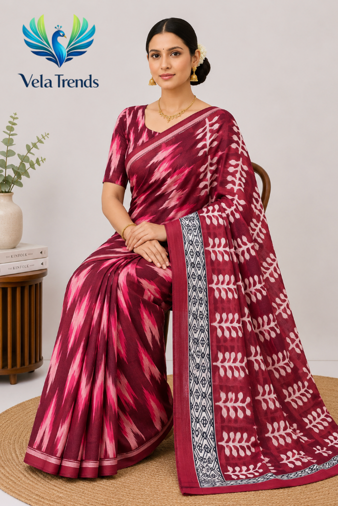 VSB0047 Cotton Saree + Stitched Blouse