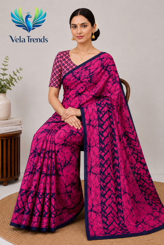 VSB0057 Cotton Saree + Stitched Blouse