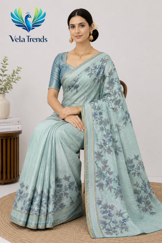 VSB0058 Cotton Saree + Stitched Blouse