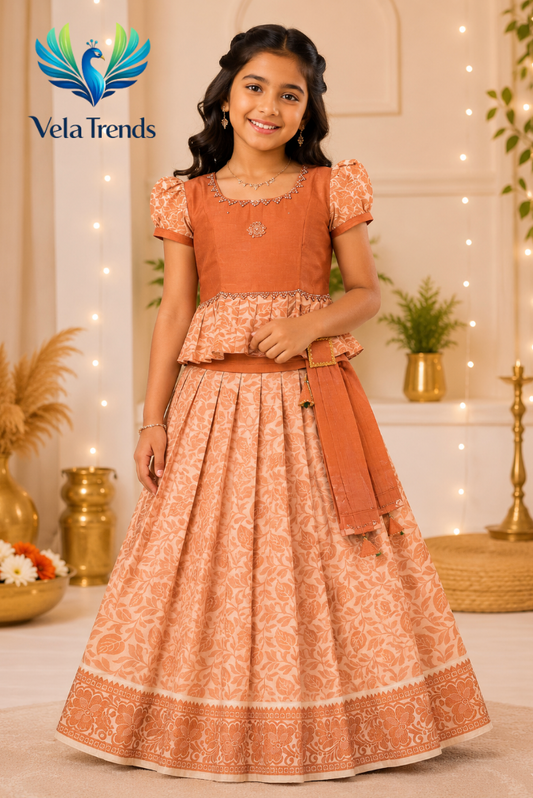 VPK0006 Kids Pavadai Combo with Stitched Blouse