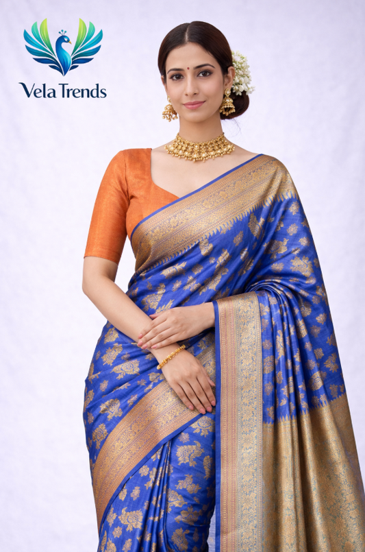 VSB0017 Elampillai Pattu Saree + Stitched Blouse