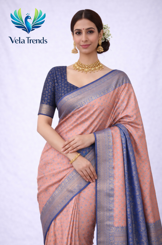 VSB0018 Elampillai Pattu Saree + Stitched Blouse