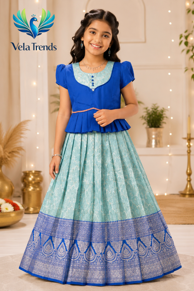 VPK0001 Kids Pavadai Combo with Stitched Blouse