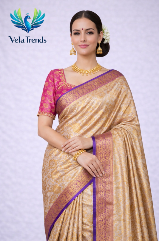 VSB0043 Vaira Oosi Saree + Stitched Blouse